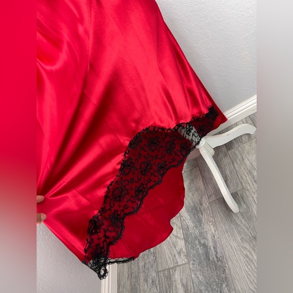 Victoria's Secret Vintage Gold Label Red Lace Slip Dress - Picture 5 of 8